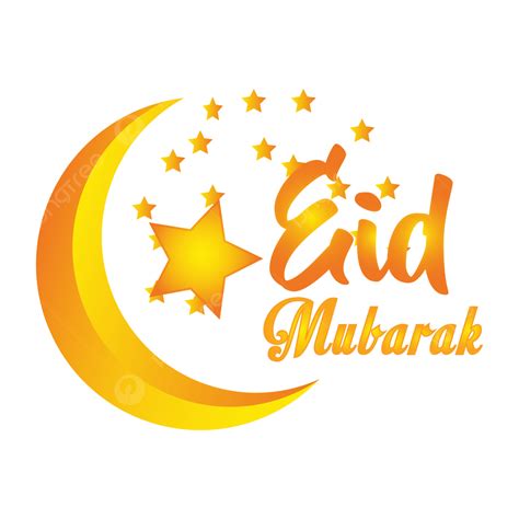 Eid Mubarak Moon Vector Hd PNG Images Eid Mubarak Beutiful Stars With