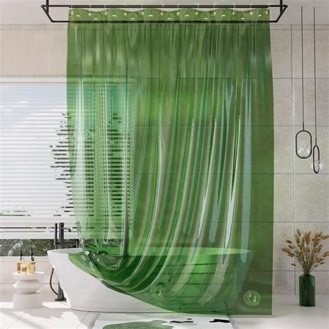 Amazon Amazerbath Extra Long Shower Curtain Liner Eva Clear Green