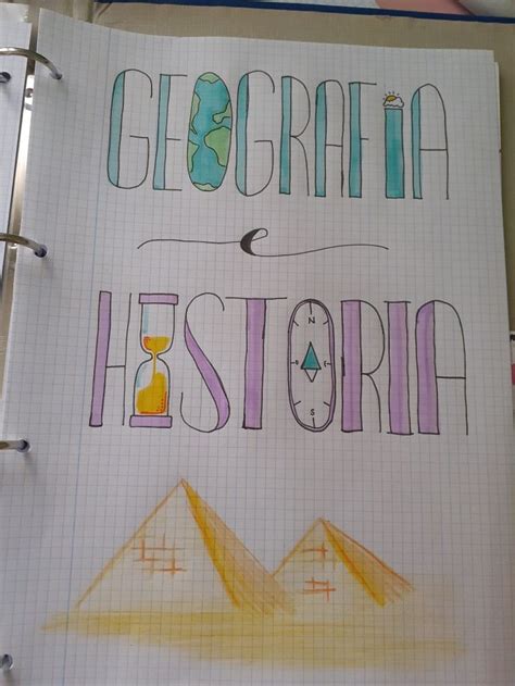 Portada Geografía e Historia Lettering Study methods Arts and crafts