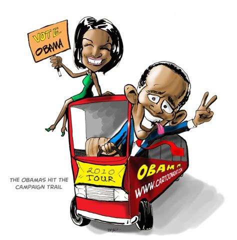 The Obamas Hit the Campaign Trail Cartoon