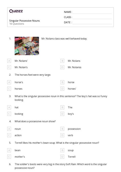 50 Singular Possessives Worksheets For 2nd Class On Quizizz Free