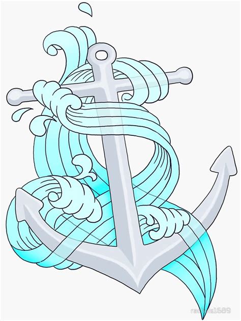 Ocean Wave Anchor Sticker By Rachels Doll Tattoo Voodoo Doll