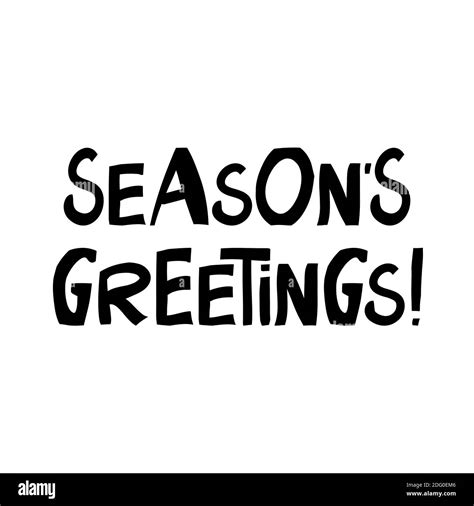 Seasons Greetings Cute Hand Drawn Lettering In Modern Scandinavian