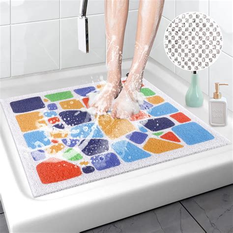 Square Shower Mat Non Slip Anti Mould 60 X 60 Cm Loofah Shower Mats