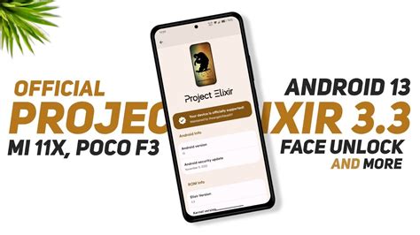 Project Elixir 3 3 Official For Mi 11X Poco F3 Android 13 Face