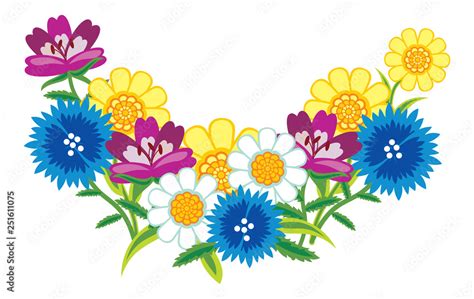 Cartoon wildflowers. Children illustration. Stock Vector | Adobe Stock