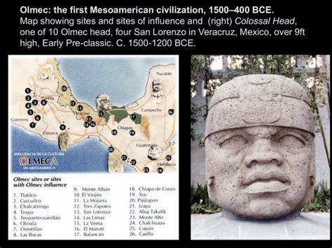 Olmec The First Mesoamerican Civilization 1500400 Bce Map