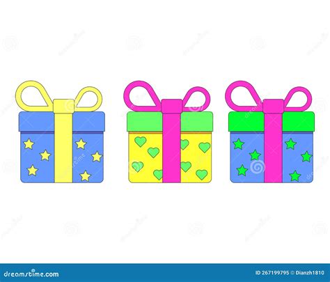 T Colorful Magic Boxes Three Set Vector Illustration Stock Vector