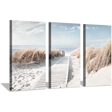 Amazon Abstract Beach Canvas Wall Art Seashore Grasses Artwork