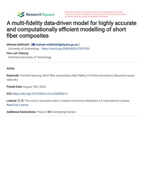 Pdf A Multi Fidelity Data Driven Model For Highly Accurate And