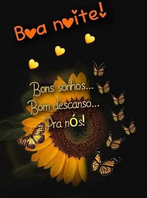 A Sunflower And Some Butterflies With The Words Bons Sonhos Bom