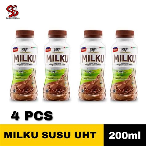 MILKU SUSU UHT RASA COKELAT PREMIUM ISI 4 PCS 200ml Lazada Indonesia