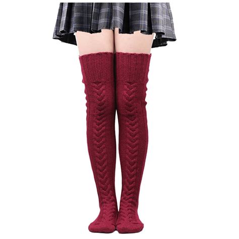 Dpytoraw Womens Knit Leg Stocking Thigh Long Warmers Knee Boot Socks