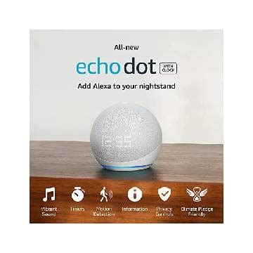 Echo Dot Generaci N Versi N Con Reloj Altavoz Inteligente