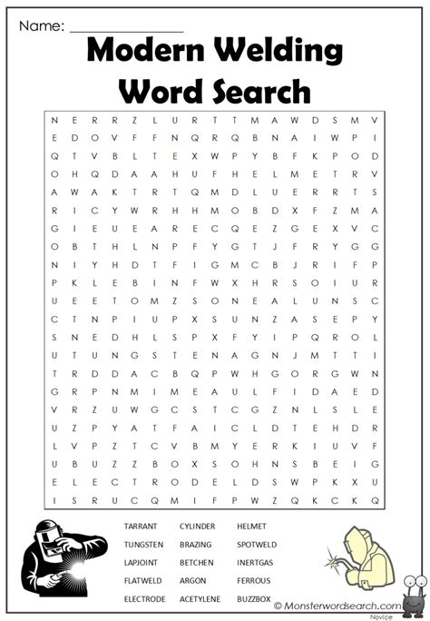 Modern Welding Word Search Monster Word Search