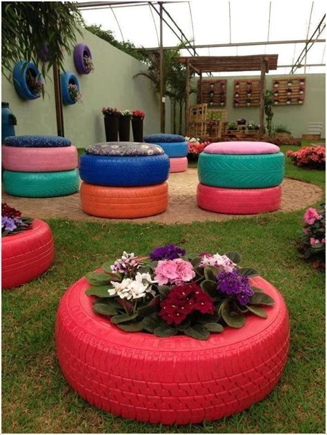 Tire Recycling Planter Ideas For Garden Decoration Shilpidea