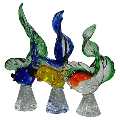 Italian Murano Sommerso Art Glass Leaping Marlin Fish Sculpture At 1stdibs