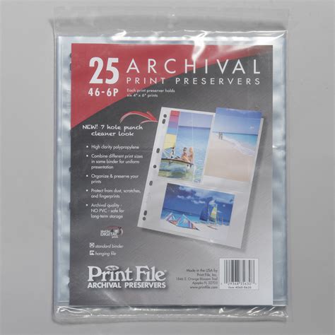 Print File Archival Photo Sleeves 46 6p Beau Photo Supplies Inc