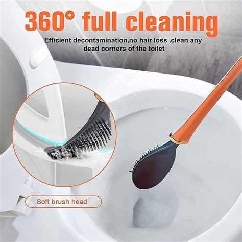 Silicon Toilet Brush With Slim Holder Flex Toilet Brush Anti Drip Set