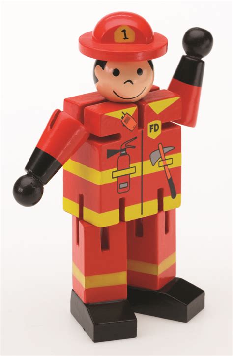 Mini Wooden Fireman Figure By The Original Toy Company 59616