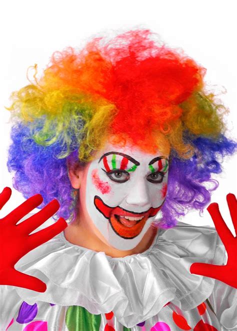 Multicoloured Clown Afro Costume Wig For Adults