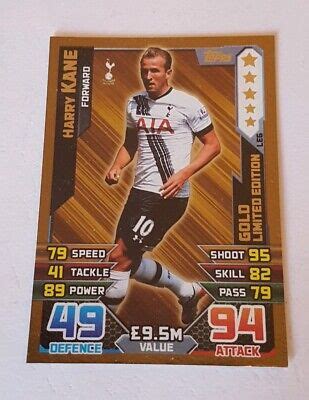 Match Attax Premier League Harry Kane Tottenham Gold