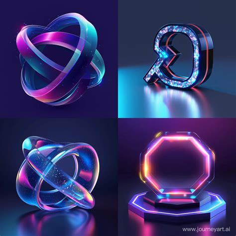 Realistic Holographic Logo Design For Programming Languages