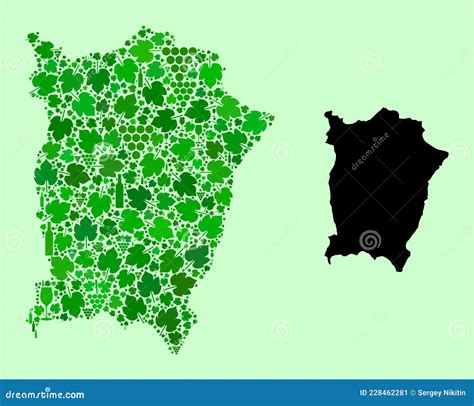 Mapa Do Mosaico De Vinho E Uvas Da Ilha Penang Ilustração do Vetor