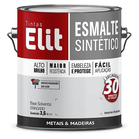 Tinta Esmalte Sintético Brilhante 3 6L Branco ELIT Pai Mendonça