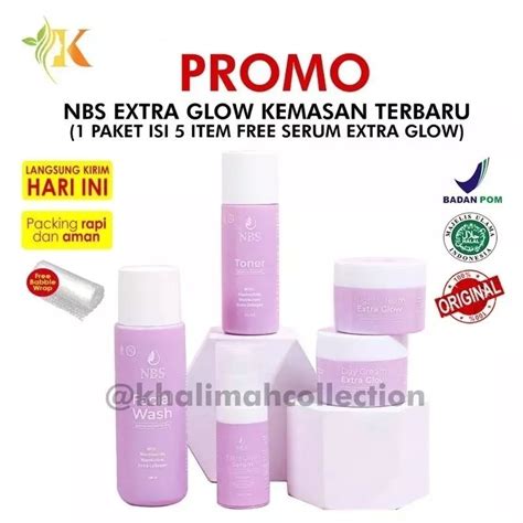 Jual PROMO NBS SKINCARE PAKET EXTRA GLOW KEMASAN TERBARU WARNA UNGU NBS