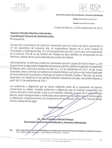 ¡aviso Importante Junta Federal De Conciliación Y Arbitraje