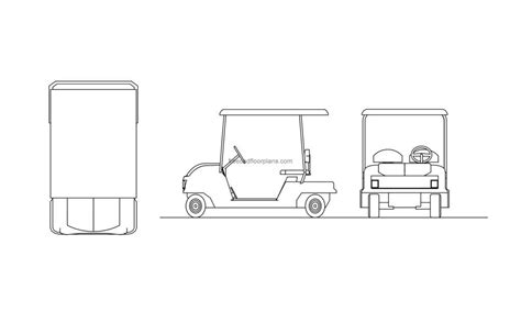 عربة الجولف رسومات CAD مجانية