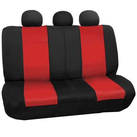 Fh Group Neoprene Universal Car Seat Covers Fit For Car Truck Suv Van Rear Bench Red