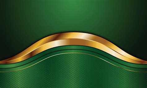 Green metallic and golden stripes wave with line background. 12193954 ...