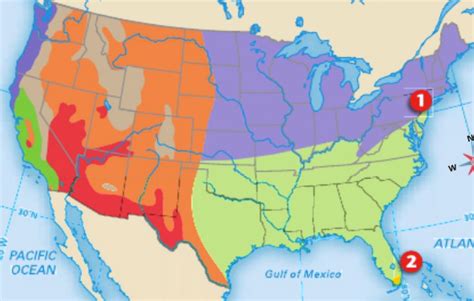 U S Climate Zones Diagram Quizlet