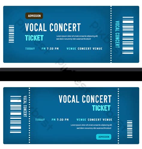 Geometric Concert Ticket Simple Blue Card | PSD Free Download - Pikbest