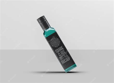 Premium Psd Square Glass Bottle Mockup