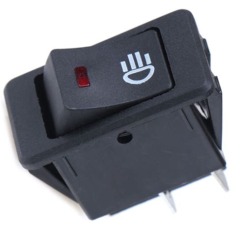 HITN 12V 35A Universal Car Red LED Fog Light Rocker Switch Dash