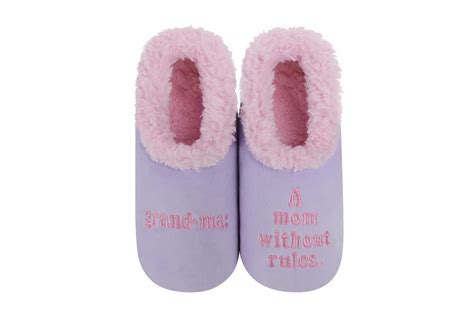 Womens Grandma A Mom Without Rules Snoozie Slippers Snoozies