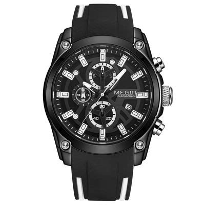 Reloj Megir Acero Negro Y Silicona Negro Blanco MEG 3 MEGIR Falabella