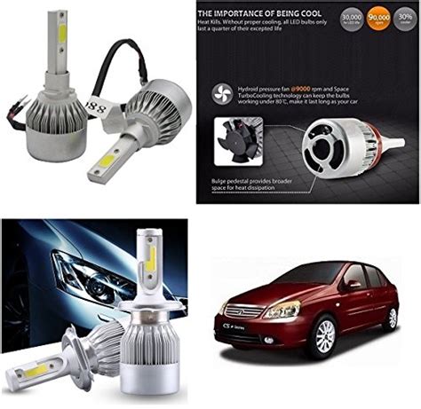 Trigcars Tata Indigo CS Car LED HID Head Light Blulb Set Of 2 Car