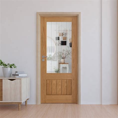 Liberty Doors Internal Oak Unfinished Farley P L Obscure Lined Clear