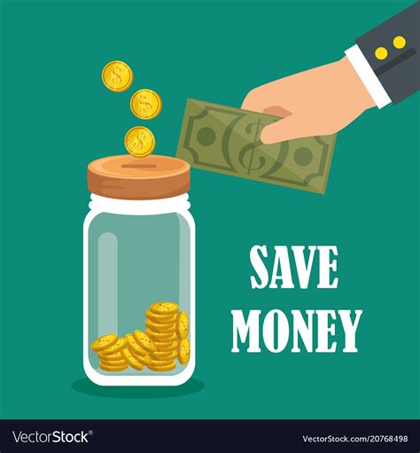 Save Money Set Icons Royalty Free Vector Image