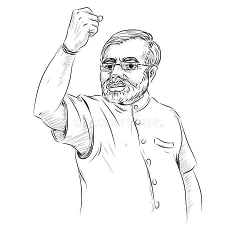 Isolated White Background With Indian Great Leader Narendra Modi Pride