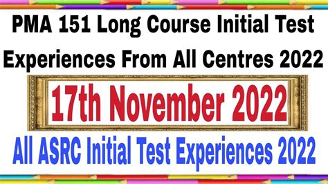 PMA Long Course 151 17th November 2022 Initial Test Experiences All