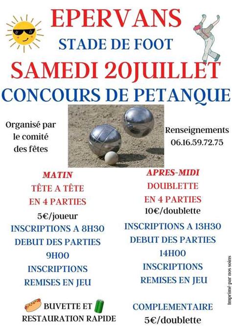 Concours De P Tanque Ouvert Tous Pervans Juillet T Te