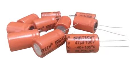 Kit 10 Capacitor Bipolar Eletrolítico 47uf 100v Para Corneta MercadoLivre