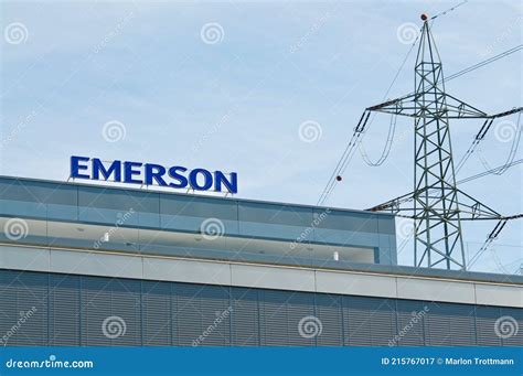 Emerson Electric Co Sign At Office Building In Baar Switzerland