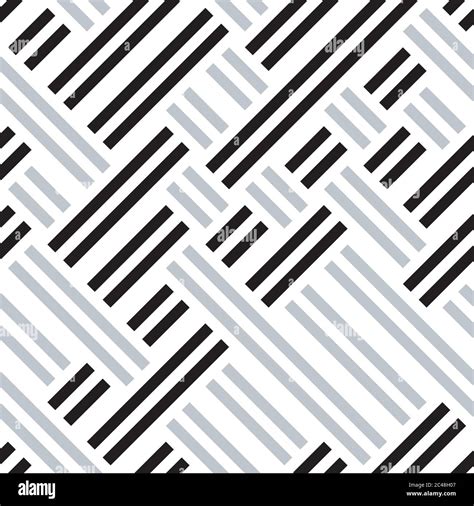 Seamless Pattern With Oblique Black And Silver Gray Segments Stock