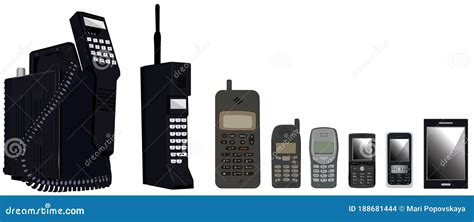 Cell Phone Evolution on White Background Stock Vector - Illustration of ...